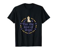 Fur the Love of Dogs Crown Bone Pawprint Design T-Shirt