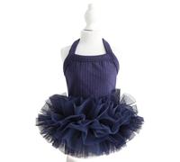 Furbabycare Elegant Princess Dress Tutu Queen Style with Bowknot for Small, Extra Small Dog Teddy, Pug, Chihuahua, Shih Tzu, Yorkshire Terriers B-Navy M
