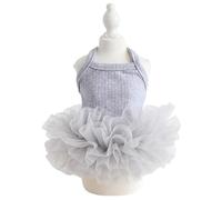 Furbabycare Elegant Princess Dress Tutu Queen Style with Bowknot for Small, Extra Small Dog Teddy, Pug, Chihuahua, Shih Tzu, Yorkshire Terriers B-Gray XS