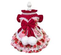 Furbabycare® Elegant Sweet Fashion Puppy Dog Blingbling Princess Skirt Pet Dog Lace Cake Camisole Tutu Dress B-Pink Large
