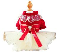 Furbabycare® Elegant Sweet Fashion Puppy Dog Blingbling Princess Skirt Pet Dog Lace Cake Camisole Tutu Dress F-red X-Large