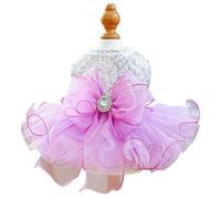 Furbabycare® Elegant Sweet Puppy Dog Blingbling Princess Skirt Pet Dog Lace Cake Camisole Tutu Dress A-Purple Large