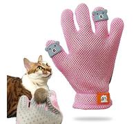 FURBB Pet Grooming Glove - Cat Dog Gentle Deshedding Brush Glove - Efficient Pet Hair Remover Massage Mitt - Enhanced Five Finger Design Perfect for Long Short Fur, Right Hand (Pink) Pet Bathing