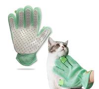 FURBB Pet Grooming Glove - Cat Dog Gentle Deshedding Brush Glove - Efficient Pet Hair Remover Massage Mitt - Enhanced Five Finger Design Perfect for Long Short Fur, Right Hand Pet Bathing (Green)