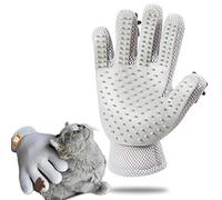 FURBB Pet Grooming Glove - Cat Dog Gentle Deshedding Brush Glove - Efficient Pet Hair Remover Massage Mitt - Enhanced Five Finger Design Perfect for Long Short Fur, Right Hand (Grey) Pet Bathing