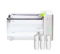 Furbulous True Clean-Drinking Automatic Water Dispenser with Ultrafiltration Tech, 316 Stainless Steel & BPA-Free Trays, 3.3L/112oz Bowl, Two-Mode Fountain for Cat/Medium Dog/Pet (Beige White, 3 UF)