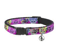 Furby Breakaway Cat Collar | Furby Five Furblets Faces Pink Durable Adjustable Bell ID Tag Ring