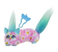 Furby DJ Furblets Flower-Ella Mini Electronic Plush Toy with Funny Stretchable Sound Effects & Music, Speaks Furbish, Pink, White, & Teal