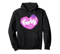 Furby Lovely Heart Shape Pink Fur Pullover Hoodie