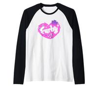 Furby Lovely Heart Shape Pink Fur Raglan Baseball Tee