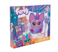 Furby Mini Plush Diary Set & Pen Topper - Cute Secret Writing Set for Kids Ages 3+ | Fluffy Notebook, Gel Pens & Stickers | Ideal Stocking Filler, Birthday Gift