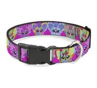 Furby Plastic Clip Dog Collar | Furby Five Furblets Faces Pink Durable Adjustable ID Tag Ring Side Release