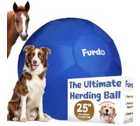 Furdo 25" Herding Ball for Dogs, for Australian Shepherd, for Cattle, for Border Collie, for Blue Heelers & Medium to Large Dogs,Horse, Herding Dog Ball, Herding Toys - Blue
