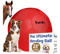 Furdo 25" Herding Ball for Dogs, for Australian Shepherd, for Cattle, for Border Collie, for Blue Heelers & Medium to Large Dogs,Horse, Herding Dog Ball, Herding Toys - Red
