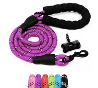 Furdreams 1.5m (5ft) Slip-On Dog Lead - One-Size-Fits-All Leash with Soft Padded Handle & Highly Reflective Threads - Durable & Weather Resistant Climbers Rope for Dogs - Waste bag dispenser included