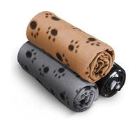 FurDreams 3 Pack Machine Washable Pet Blankets - Luxury Soft Flannel Fleece Throw - Dog Cat Hamster Guinea Pig Rabbit Fur Baby - Soft And Breathable, Multiple Uses, Lightweight, Easy Care