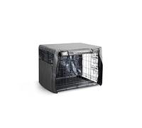 FurDreams 30in Dog Cage Crate Cover - Pet Windproof Cage Cover with 2 Doors (Front & Side) with Breathable Air Mesh - Heavy Duty Box Perfect for Puppy Training (M)