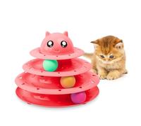 FurDreams Cat Roller Ball Toy Interactive - Green | 3 Tier Tower Fun Ball with 3 Colour Balls | 3 Level Teaser with Play Balls | Puzzle for Exercise and Stimulation
