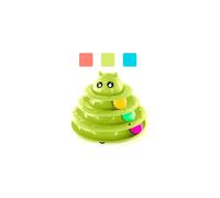 FurDreams Cat Roller Ball Toy Interactive - Green, 3 Tier Tower Fun Cat Ball Track Toy, 3 Level Pet Teaser Toy for Interactive Play, Kitten Fun Puzzle Toy for Exercise & Stimulation