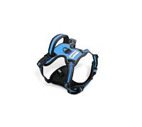 FurDreams Dog Harness - Secure Padded Vest Harness, Comfortable Material with Reflective Strips, Non-Restrictive, No Choke Fit with 4 Adjustable Straps, No Pull, Clip On Easy (Small, Blue)