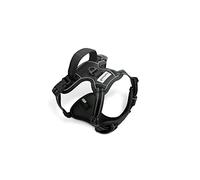 FurDreams Dog Harness - Secure Padded Vest Harness, Comfortable Material with Reflective Strips, Non-Restrictive, No Choke Fit with 4 Adjustable Straps, No Pull, Clip On Easy (Small, Black)