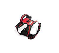 FurDreams Dog Harness - Secure Padded Vest Harness, Comfortable Material with Reflective Strips, Non-Restrictive, No Choke Fit with 4 Adjustable Straps, No Pull, Clip On Easy (Small, Red)