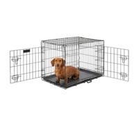 Furdreams Heavy Duty Metal Dog Crate 24-Inch, Folding Dog Cage With 2 Doors (Front & Side) With Chew-Resistant, Small