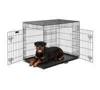 Furdreams Heavy Duty Metal Dog Crate 42-Inch, Folding Dog Cage With 2 Doors (Front & Side) With Chew-Resistant, X-Large