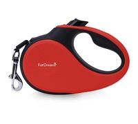 FurDreams Nylon Dog Lead - 5m (50kg/110lbs), Retractable Dog with Lock Button, Heavy Duty Extendable Lead, Anti-Tangle Leash with Comfortable Handle (Red, Large)