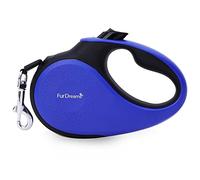 FurDreams Nylon Dog Lead - 5m (50kg/110lbs), Retractable Dog with Lock Button, Heavy Duty Extendable Lead, Anti-Tangle Leash with Comfortable Handle (Blue, Large)