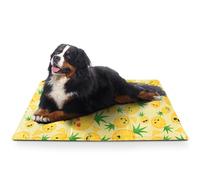 FurDreams Pet Cooling Mats - Cooling Bed for Dogs, Cats to Prevent Overheating During Rest & Sleep - Heat Absorbing & Waterproof Gel Pillow Pad to Keep Cool in Summer- Pineapple(140x90cm)