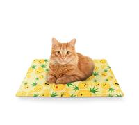 FurDreams Pet Cooling Mats-Self Cooling Mat Bed for Dogs, Cats to Prevent Overheating During Rest & Sleep-Heat Absorbing & Waterproof Gel Pillow Pad to Keep Ice Cool in Summer-Pineapple (44x64cm)
