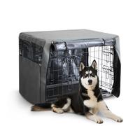 Furdreams Premium Cover For 42 Inch Dog Crate Polyester With Pvc Coating, Two Rolling Doors & Breathable Mesh Windows (Xlarge)