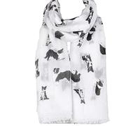FUREVER GIFTS Border Collie Dog Scarf White Cotton Blend 180cm x 70cm 1 Piece