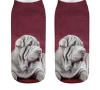 FUREVER GIFTS Shar Pei Dog Unisex Trainer Socks One Size Polyester 1 Pair