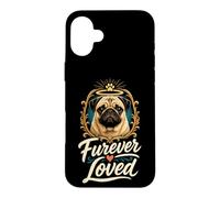 Furever Loved Pug Memorial Rainbow Bridge Case for iPhone 16 Plus