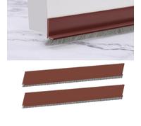Furforst 2 Pcs Door Draft Excluder, Brush Strip & Sealing Strip (Energy Saving) - Draught Stopper, Sound Insulation & Cold Protection (Brown)