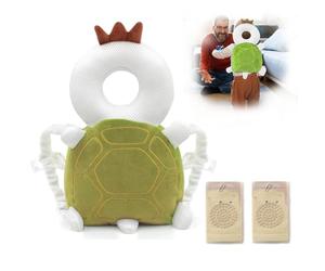 Furforstk Baby Head Protection with Knee Pads for First Steps Breathable Baby First Steps for Crawling and Walking, Adjustable (Tartoise) Baby Does Not Resist