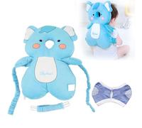 Furforstk Baby Head Protector Backpack Adjustable Head Protection for Baby with Knee Pads for Babies Crawling for 4 to 24 Months Toddlers Learning to Crawl and Walk (Elephant), Baby Won't Resist