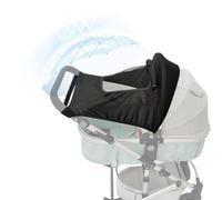 Furforstk Car Seat Sunshade UV Protection 50+ Universal Stroller Sun Shade With Window, Universal Stroller Umbrella, Comfortable and Effective Sun Protection, But Breathable Sideways, Black