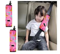 Furforstk Seat Belt Pads for Children 2 Pack Dinosaur Pattern Child Car Seat Belt Protector Pink Seat Belt Pads for Children Thick Padding Child Car Seat Belt Protector - The Firm Buckle Design Does