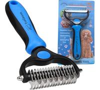 FurGroom Undercoat Rake Dog Cat - Reduce Shedding by 95% - Double Sided Deshedding Tool for Dogs and Cats, Undercoat Brush Cat, Dematting Comb Tool