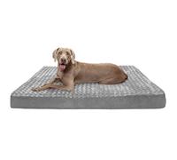 FurHaven Cooling Gel Dog Bed for Large Dogs w/Removable Washable Cover, For Dogs Up to 125 lbs - Ultra Plush Faux Fur & Suede Mattress - Gray, Jumbo Plus/XXL