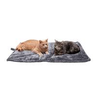Furhaven Large Cat Bed ThermaNAP Quilted Faux Fur Self-Warming Pad, Washable - Gray, Large