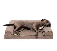 Furhaven Large Orthopedic Dog Bed Plush & Suede Sofa-Style w/Removable Washable Cover - Almondine, Large