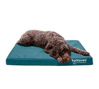Furhaven Large Orthopedic Dog Bed Water-Resistant Indoor/Outdoor Logo Print Oxford Polycanvas Mattress w/Removable Washable Cover - Deep Lagoon, Large