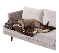 Furhaven Large Waterproof Two-Tone Luxe Velvet Dog Blanket, Washable - Brownstone, Large