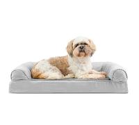 Furhaven Medium Orthopedic Dog Bed Plush & Suede Sofa-Style w/Removable Washable Cover - Gray, Medium