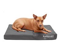 Furhaven Medium Orthopedic Dog Bed Water-Resistant Indoor/Outdoor Logo Print Oxford Polycanvas Mattress w/Removable Washable Cover - Stone Gray, Medium