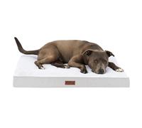 FurHaven Plush & Decorator Check Tuft-Top Solid Core Classic Cushion Pet Bed, Gray, Large